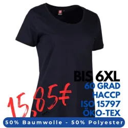 ARBEITS-T-SHIRT DAMEN | PRO Wear CARE O-Neck 371 von ID / Farbe: navy / 60% BAUMWOLLE 40% POLYESTER