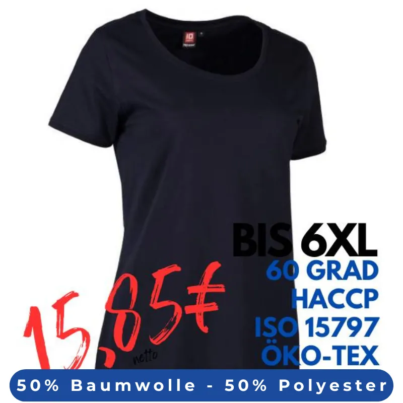 ARBEITS-T-SHIRT DAMEN | PRO Wear CARE O-Neck 371 von ID / Farbe: navy / 60% BAUMWOLLE 40% POLYESTER | MEIN-KASACK.de - KASACK - KASACKS