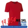 ARBEITS-T-SHIRT DAMEN | Stretch Komfort 595 von ID / Farbe: Rot / 75% Baumwolle 20% Viskose 5% Elasthan