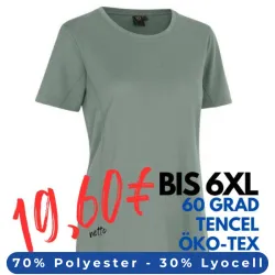 ARBEITS-T-SHIRT DAMEN | TENCEL 529 von ID / Farbe: Alt-grün / 70% Polyester (recycled) 30% Lyocell