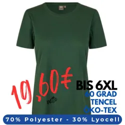 ARBEITS-T-SHIRT DAMEN | TENCEL 529 von ID / Farbe: flaschengrün / 70% Polyester (recycled) 30% Lyocell