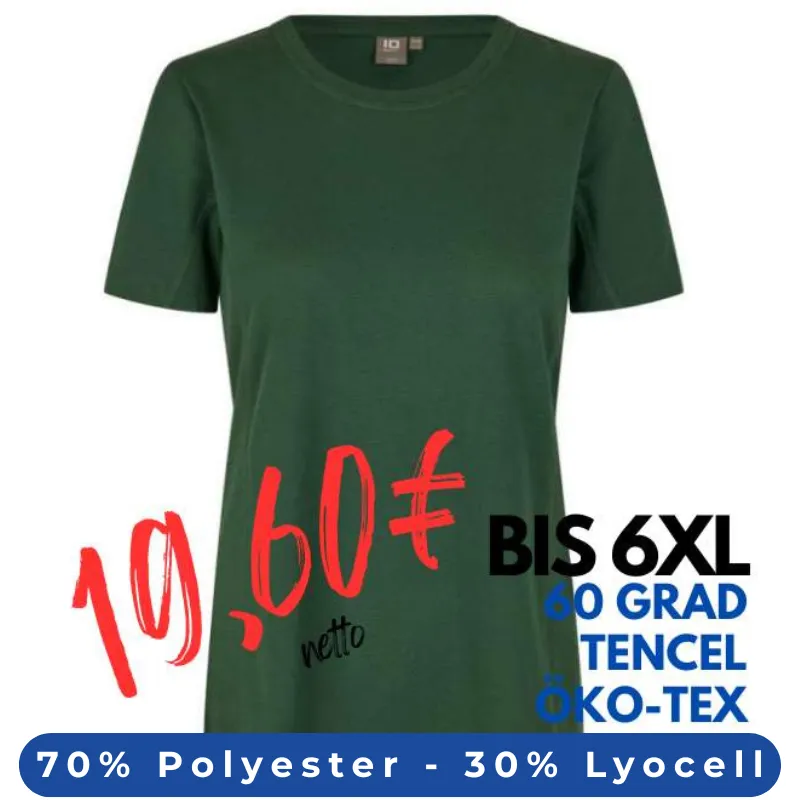 ARBEITS-T-SHIRT DAMEN | TENCEL 529 von ID / Farbe: flaschengrün / 70% Polyester (recycled) 30% Lyocell | MEIN-KASACK.de - KASACK - KASACKS