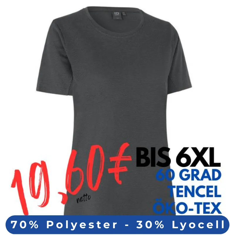 ARBEITS-T-SHIRT DAMEN | TENCEL 529 von ID / Farbe: Silber grau / 70% Polyester (recycled) 30% Lyocell | MEIN-KASACK.de - KASACK - KASACKS