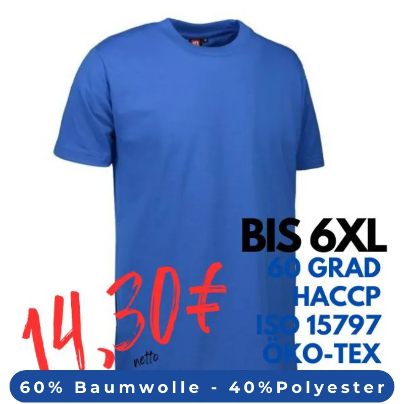 ARBEITS-T-SHIRT HERREN | PRO Wear 300 von ID / Farbe: azur / 60% BAUMWOLLE 40% POLYESTER | MEIN-KASACK.de - KASACK - KASACKS