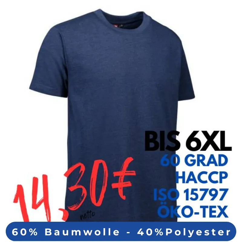 ARBEITS-T-SHIRT HERREN | PRO Wear 300 von ID / Farbe: blau / 60% BAUMWOLLE 40% POLYESTER | MEIN-KASACK.de - KASACK - KASACKS