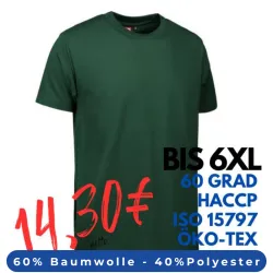 ARBEITS-T-SHIRT HERREN | PRO Wear 300 von ID / Farbe: flaschengrün / 60% BAUMWOLLE 40% POLYESTER
