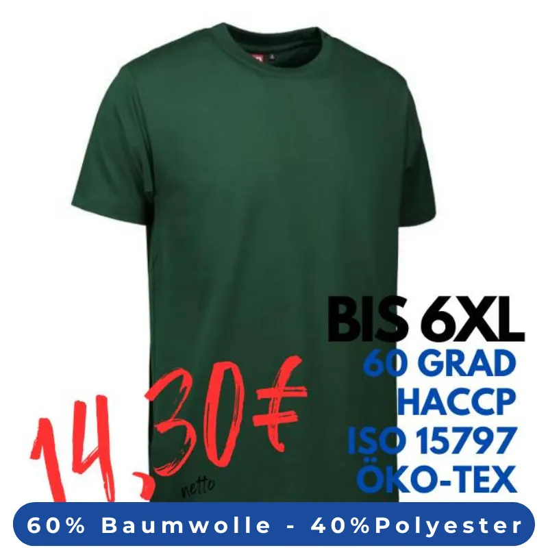 ARBEITS-T-SHIRT HERREN | PRO Wear 300 von ID / Farbe: flaschengrün / 60% BAUMWOLLE 40% POLYESTER | MEIN-KASACK.de - KASACK - KASACKS