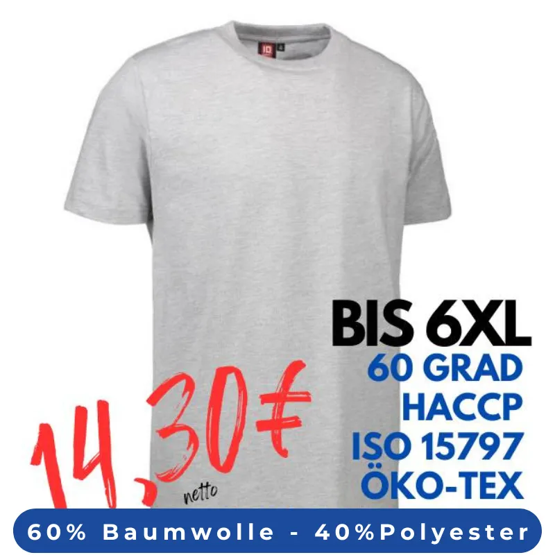 ARBEITS-T-SHIRT HERREN | PRO Wear 300 von ID / Farbe: grau / 60% BAUMWOLLE 40% POLYESTER | MEIN-KASACK.de - KASACK - KASACKS