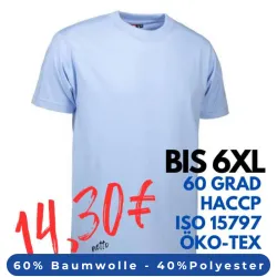 ARBEITS-T-SHIRT HERREN | PRO Wear 300 von ID / Farbe: hellblau / 60% BAUMWOLLE 40% POLYESTER