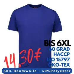 ARBEITS-T-SHIRT HERREN | PRO Wear 300 von ID / Farbe: königsblau / 60% BAUMWOLLE 40% POLYESTER