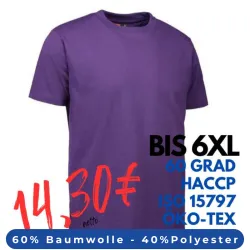 ARBEITS-T-SHIRT HERREN | PRO Wear 300 von ID / Farbe: lila / 60% BAUMWOLLE 40% POLYESTER