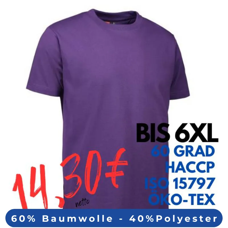 ARBEITS-T-SHIRT HERREN | PRO Wear 300 von ID / Farbe: lila / 60% BAUMWOLLE 40% POLYESTER | MEIN-KASACK.de - KASACK - KASACKS
