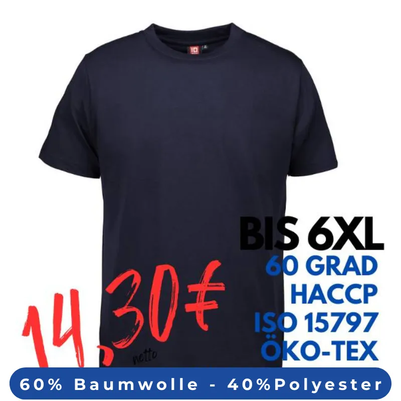 ARBEITS-T-SHIRT HERREN | PRO Wear 300 von ID / Farbe: navy / 60% BAUMWOLLE 40% POLYESTER | MEIN-KASACK.de - KASACK - KASACKS