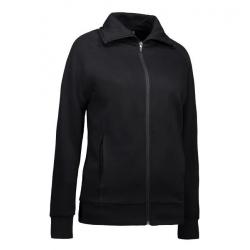 Damen Sweatshirtjacke 624 von ID / Farbe: schwarz / 60% BAUMWOLLE 40% POLYESTER - | MEIN-KASACK.de | kasack | kasacks | 