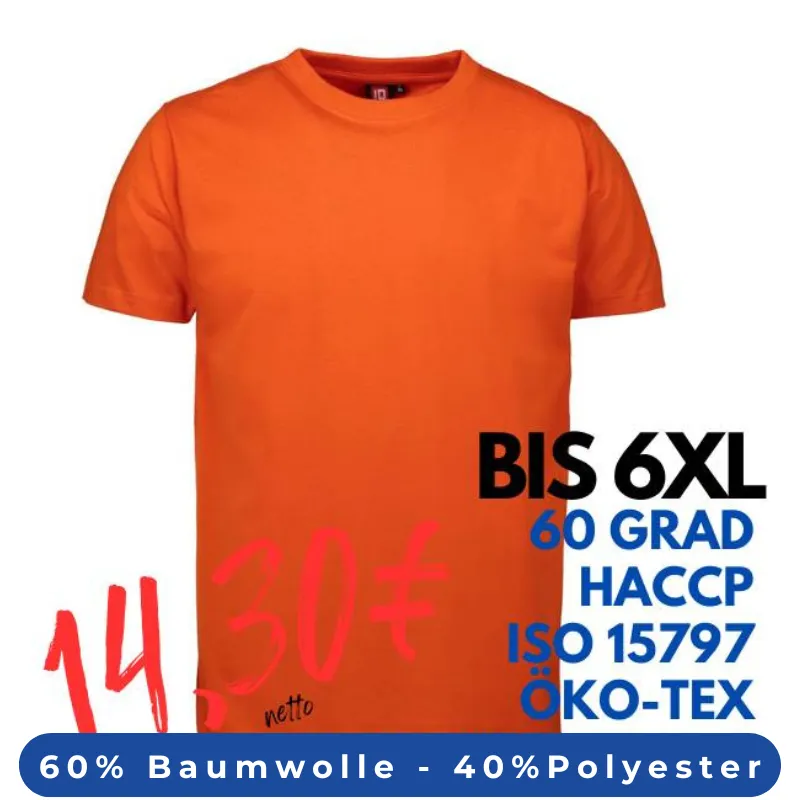 ARBEITS-T-SHIRT HERREN | PRO Wear 300 von ID / Farbe: orange / 60% BAUMWOLLE 40% POLYESTER | MEIN-KASACK.de - KASACK - KASACKS