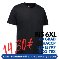 ARBEITS-T-SHIRT HERREN | PRO Wear 300 von ID / Farbe: schwarz / 60% BAUMWOLLE 40% POLYESTER