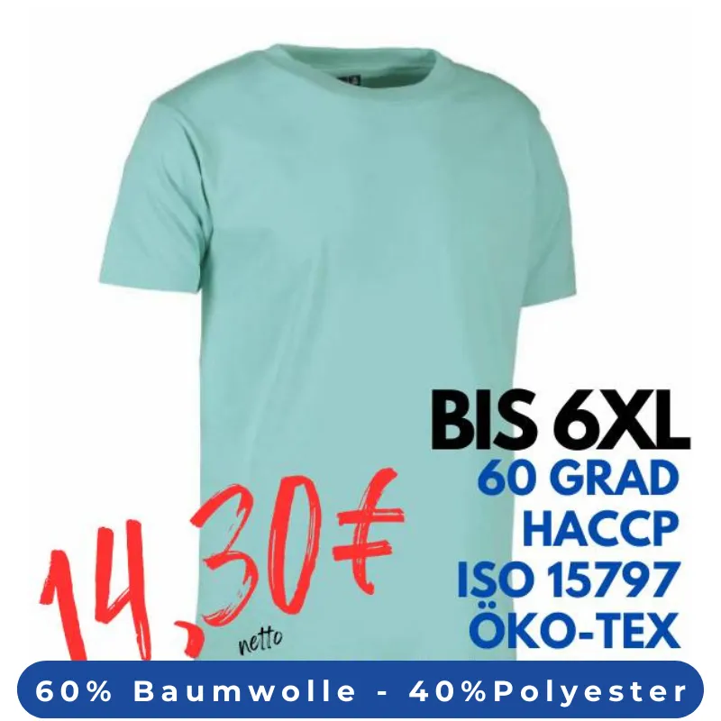 ARBEITS-T-SHIRT HERREN | PRO Wear 300 von ID / Farbe: stovet aqua / 60% BAUMWOLLE 40% POLYESTER | MEIN-KASACK.de - KASACK - KASACKS