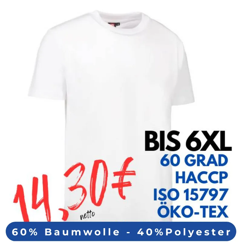 ARBEITS-T-SHIRT HERREN | PRO Wear 300 von ID / Farbe: weiß / 60% BAUMWOLLE 40% POLYESTER | MEIN-KASACK.de - KASACK - KASACKS