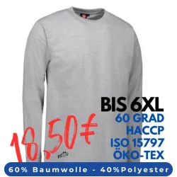 ARBEITS-T-SHIRT HERREN | PRO Wear 311 von ID / Farbe: hellgau / 60% BAUMWOLLE 40% POLYESTER