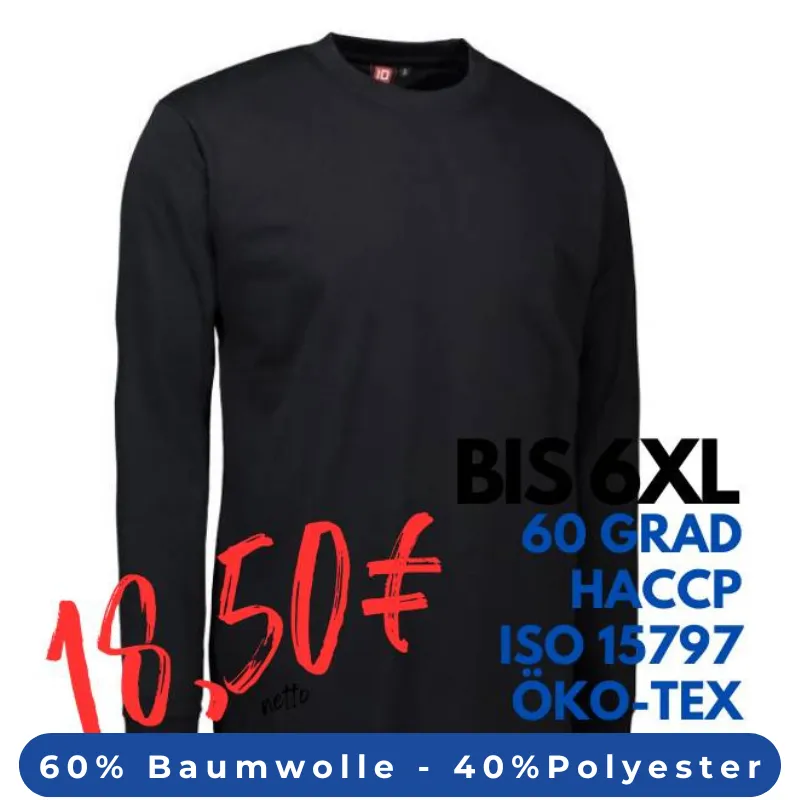 ARBEITS-T-SHIRT HERREN | PRO Wear 311 von ID / Farbe: schwarz / 60% BAUMWOLLE 40% POLYESTER | MEIN-KASACK.de - KASACK - KASACKS