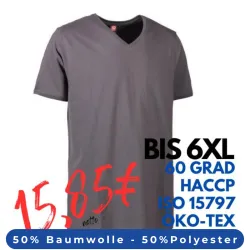 ARBEITS-T-SHIRT HERREN | PRO Wear CARE 372 von ID / Farbe: grau / 60% BAUMWOLLE 40% POLYESTER