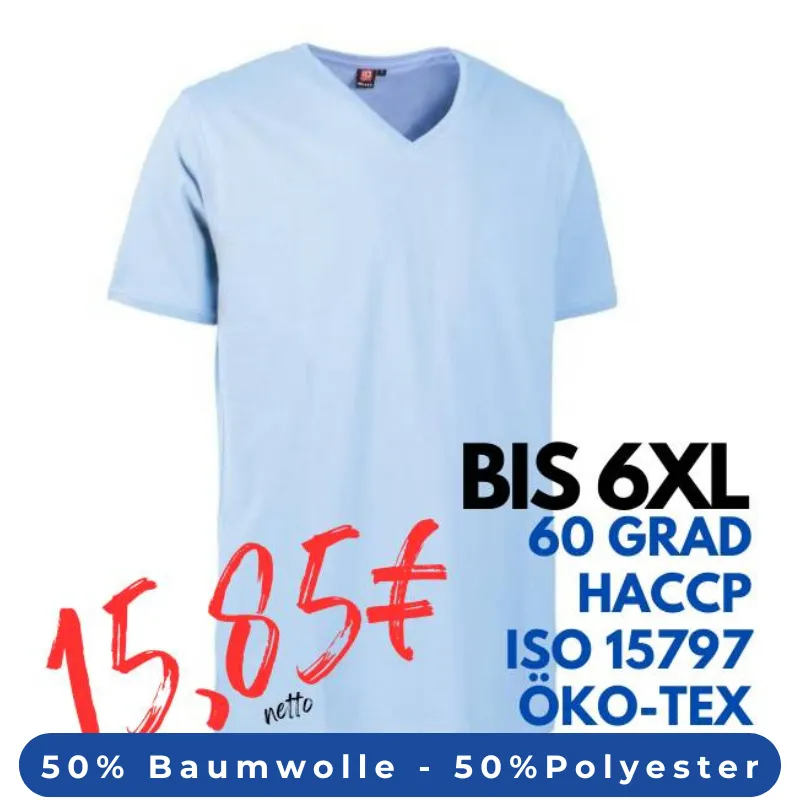 ARBEITS-T-SHIRT HERREN | PRO Wear CARE 372 von ID / Farbe: hellblau / 60% BAUMWOLLE 40% POLYESTER | MEIN-KASACK.de - KASACK - KASACKS