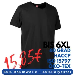 ARBEITS-T-SHIRT HERREN | PRO Wear CARE O-Neck 370 von ID / Farbe: schwarz / 60% BAUMWOLLE 40% POLYESTER