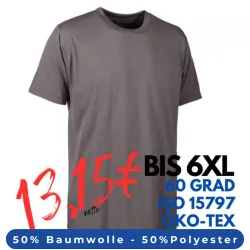 ARBEITS-T-SHIRT HERREN | PRO Wear light 310 von ID / Farbe: grau / 50% BAUMWOLLE 50% POLYESTER