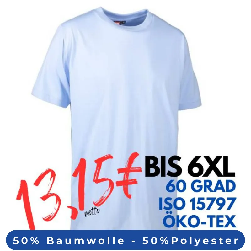 ARBEITS-T-SHIRT HERREN | PRO Wear light 310 von ID / Farbe: hellblau / 50% BAUMWOLLE 50% POLYESTER | MEIN-KASACK.de - KASACK - KASACKS
