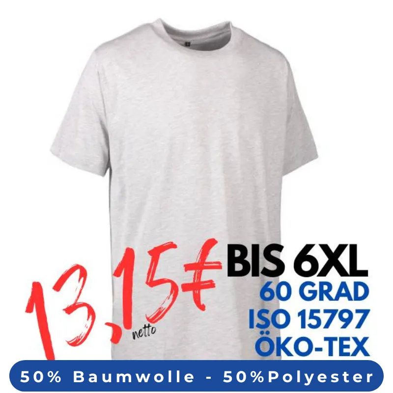 ARBEITS-T-SHIRT HERREN | PRO Wear light 310 von ID / Farbe: hellgrau / 50% BAUMWOLLE 50% POLYESTER | MEIN-KASACK.de - KASACK - KASACKS