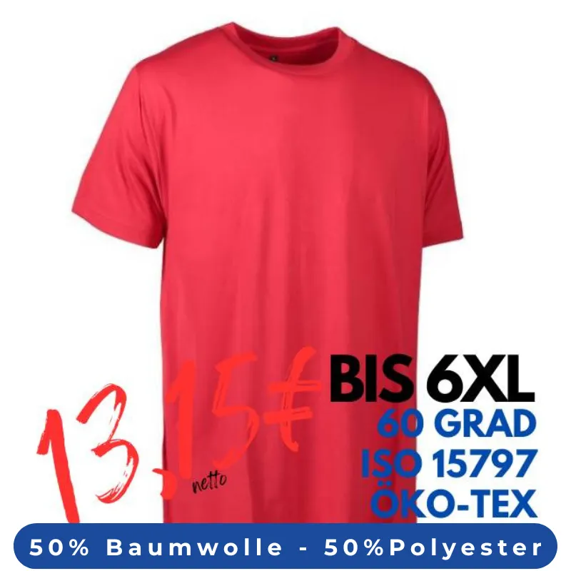 ARBEITS-T-SHIRT HERREN | PRO Wear light 310 von ID / Farbe: rot / 50% BAUMWOLLE 50% POLYESTER | MEIN-KASACK.de - KASACK - KASACKS