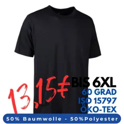 ARBEITS-T-SHIRT HERREN | PRO Wear light 310 von ID / Farbe: schwarz / 50% BAUMWOLLE 50% POLYESTER