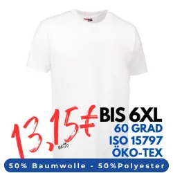 ARBEITS-T-SHIRT HERREN | PRO Wear light 310 von ID / Farbe: weiß / 50% BAUMWOLLE 50% POLYESTER