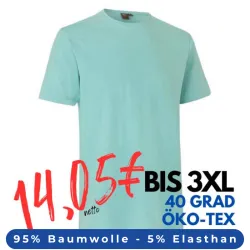 ARBEITS-T-SHIRT HERREN | Stretch Komfort 594 von ID / Farbe: Alt-aqua / 95% BAUMWOLLE 5% ELASTHAN