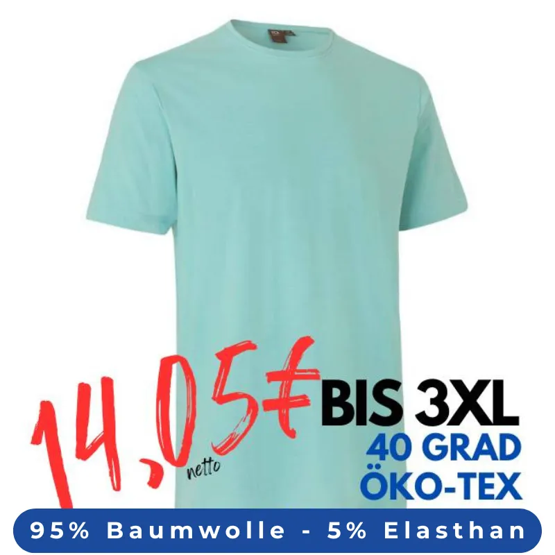 ARBEITS-T-SHIRT HERREN | Stretch Komfort 594 von ID / Farbe: Alt-aqua / 95% BAUMWOLLE 5% ELASTHAN | MEIN-KASACK.de - KASACK - KASACKS
