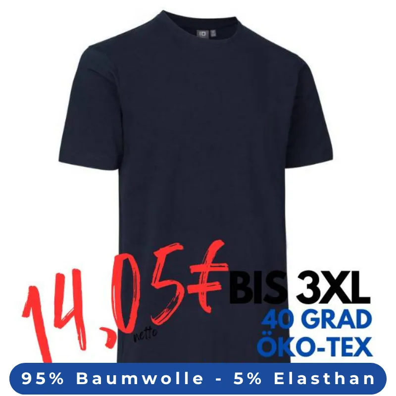 ARBEITS-T-SHIRT HERREN | Stretch Komfort 594 von ID / Farbe: Navy / 95% BAUMWOLLE 5% ELASTHAN | MEIN-KASACK.de - KASACK - KASACKS