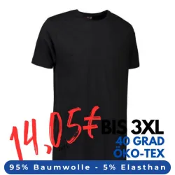 ARBEITS-T-SHIRT HERREN | Stretch Komfort 594 von ID / Farbe: schwarz / 95% BAUMWOLLE 5% ELASTHAN