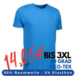ARBEITS-T-SHIRT HERREN | Stretch Komfort 594 von ID / Farbe: türkis / 95% BAUMWOLLE 5% ELASTHAN