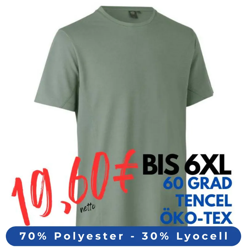 ARBEITS-T-SHIRT HERREN | TENCEL 528 von ID / Farbe: Alt-grün / 70% Polyester (recycled) 30% Lyocell | MEIN-KASACK.de - KASACK - KASACKS