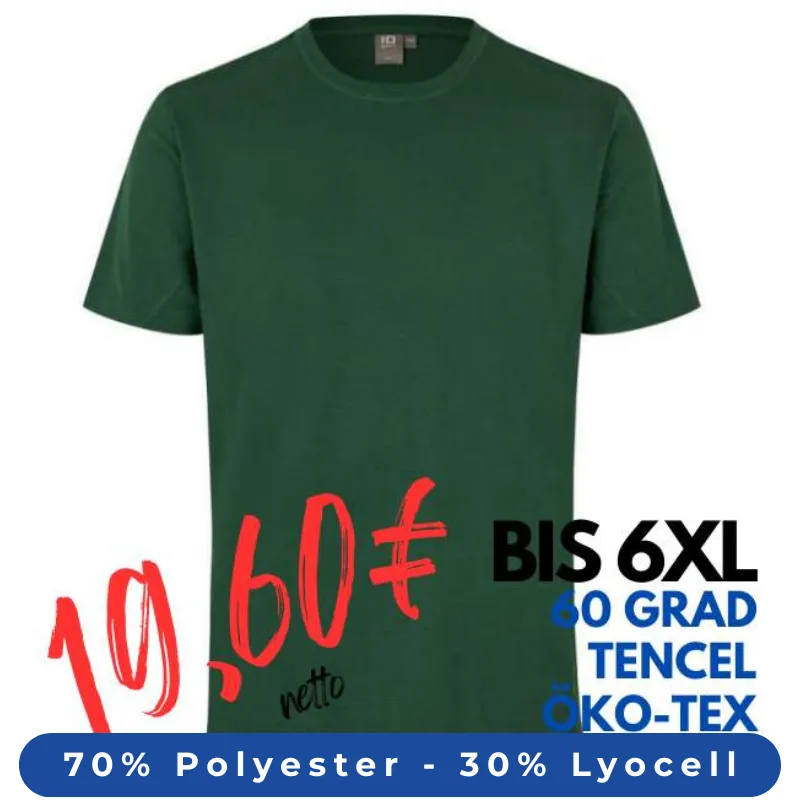 ARBEITS-T-SHIRT HERREN | TENCEL 528 von ID / Farbe: flaschengrün / 70% Polyester (recycled) 30% Lyocell | MEIN-KASACK.de - KASACK - KASACKS