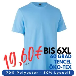 ARBEITS-T-SHIRT HERREN | TENCEL 528 von ID / Farbe: Hellblau / 70% Polyester (recycled) 30% Lyocell