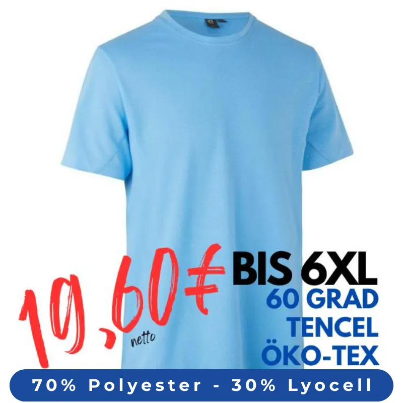 ARBEITS-T-SHIRT HERREN | TENCEL 528 von ID / Farbe: Hellblau / 70% Polyester (recycled) 30% Lyocell | MEIN-KASACK.de - KASACK - KASACKS