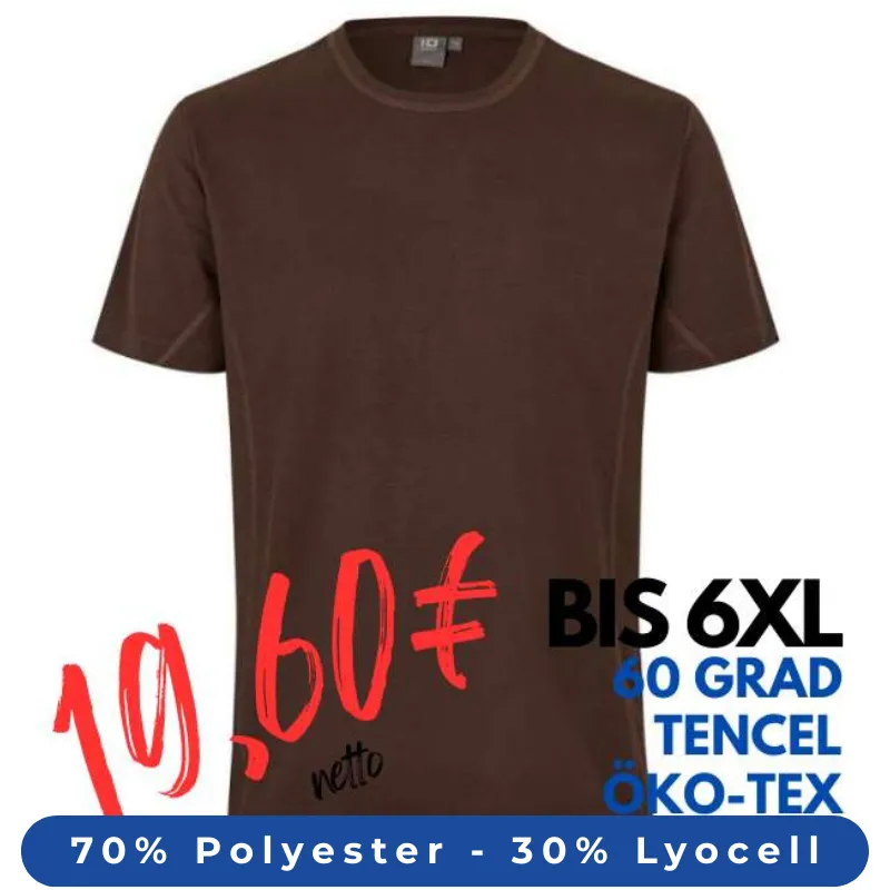 ARBEITS-T-SHIRT HERREN | TENCEL 528 von ID / Farbe: mokka / 70% Polyester (recycled) 30% Lyocell | MEIN-KASACK.de - KASACK - KASACKS