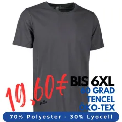 ARBEITS-T-SHIRT HERREN | TENCEL 528 von ID / Farbe: Silber grau / 70% Polyester (recycled) 30% Lyocell