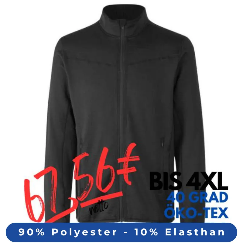 ARBEITSJACKE / FLEECEJACKE HERREN | Cardigan Stretch Komfort 840 von ID / Farbe: koks / 90% POLYESTER 10% ELASTHAN | MEIN-KASACK.de - KASACK - KASACKS