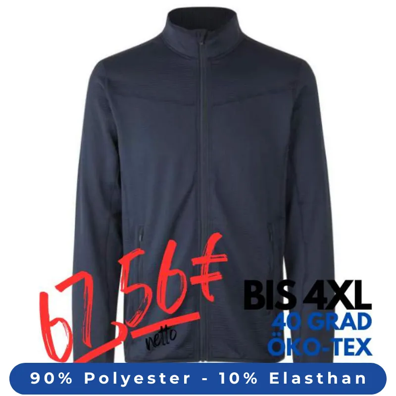 ARBEITSJACKE / FLEECEJACKE HERREN | Cardigan Stretch Komfort 840 von ID / Farbe: navy / 90% POLYESTER 10% ELASTHAN | MEIN-KASACK.de - KASACK - KASACKS