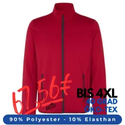ARBEITSJACKE / FLEECEJACKE HERREN | Cardigan Stretch Komfort 840 von ID / Farbe: rot / 90% POLYESTER 10% ELASTHAN