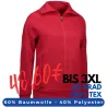 ARBEITSJACKE / FULL ZIPPER / SWEATJACKE DAMEN | 624 von ID / Farbe: rot / 60% BAUMWOLLE 40% POLYESTER