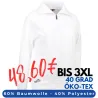 ARBEITSJACKE / FULL ZIPPER / SWEATJACKE DAMEN | 624 von ID / Farbe: weiß / 60% BAUMWOLLE 40% POLYESTER