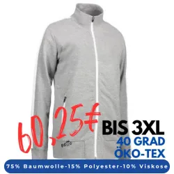 ARBEITSJACKE / FULL ZIPPER / SWEATJACKE DAMEN | Kontrast 627 von ID / Farbe: grau / 75% BAUMWOLLE 15% POLYESTER 10% VISKOSE